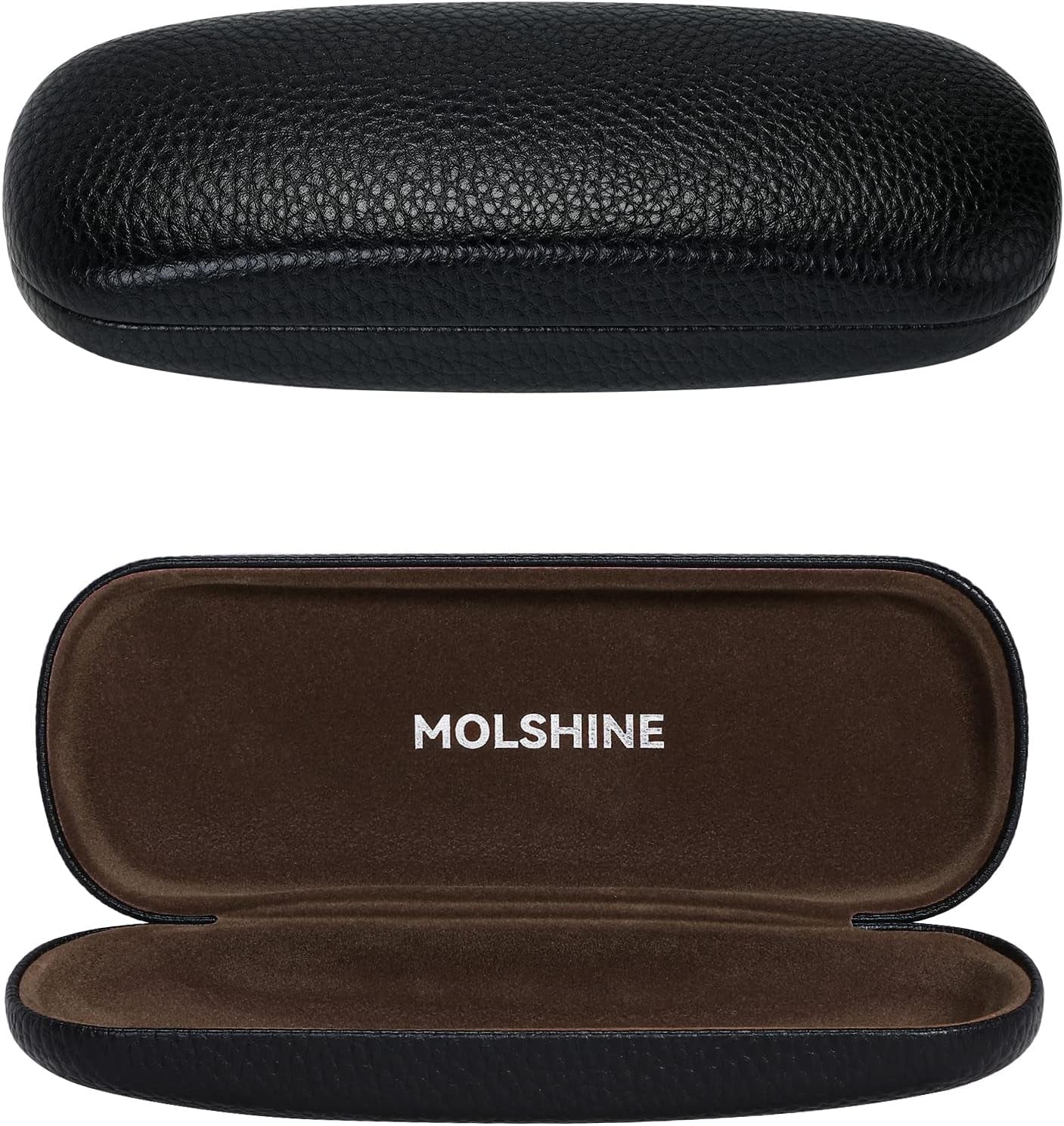 Hard Shell PU Leather Glasses Case,Travel Portable Eyeglasses Case for Men Women Girl Travel Study Work