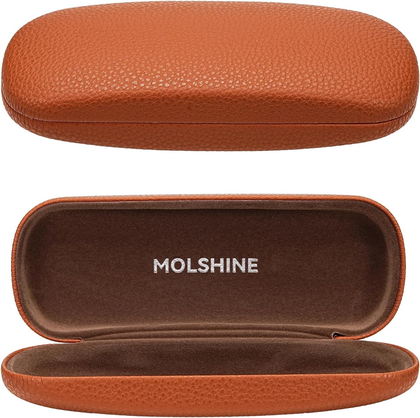 Hard Shell PU Leather Glasses Case,Travel Portable Eyeglasses Case for Men Women Girl Travel Study Work