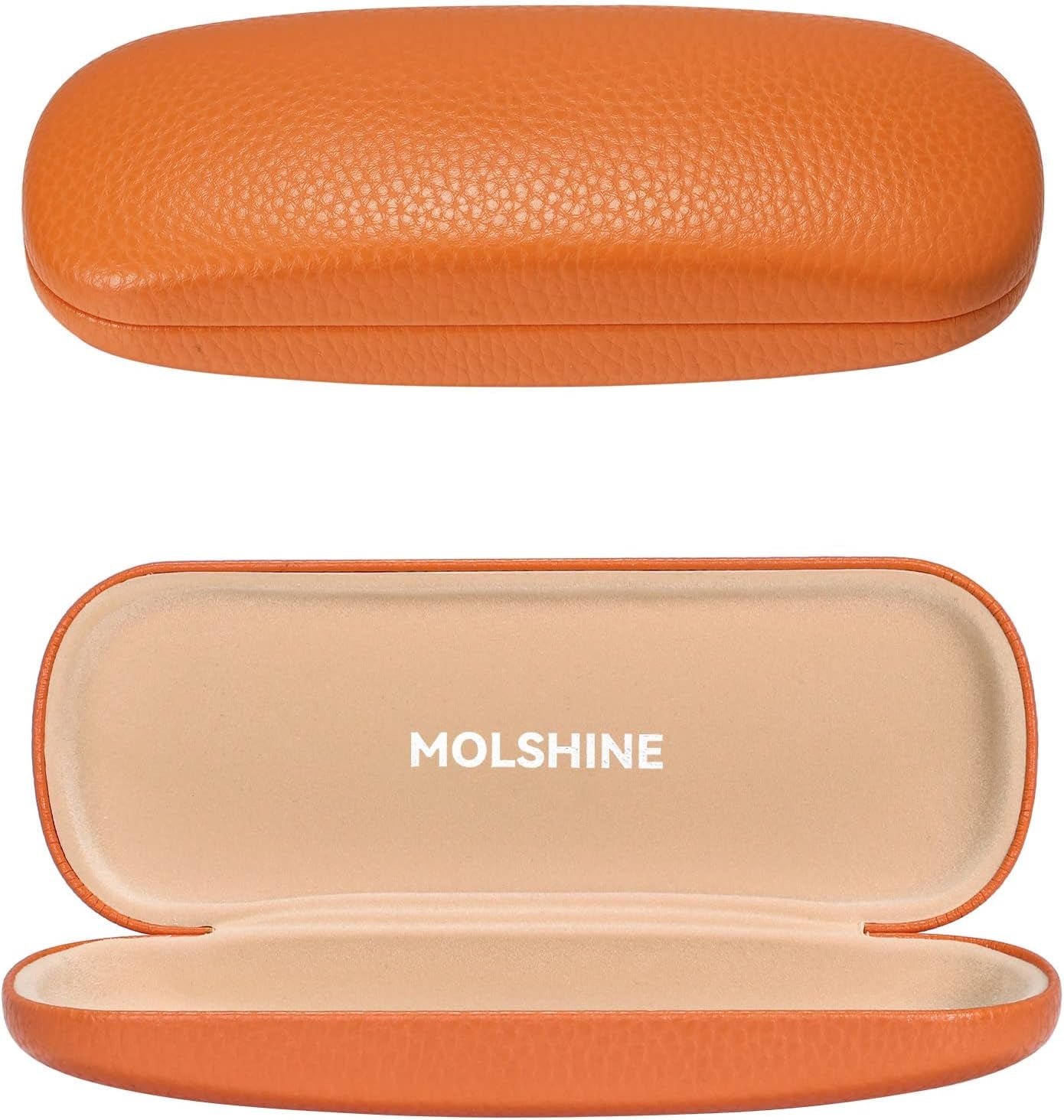 Hard Shell PU Leather Glasses Case,Travel Portable Eyeglasses Case for Men Women Girl Travel Study Work