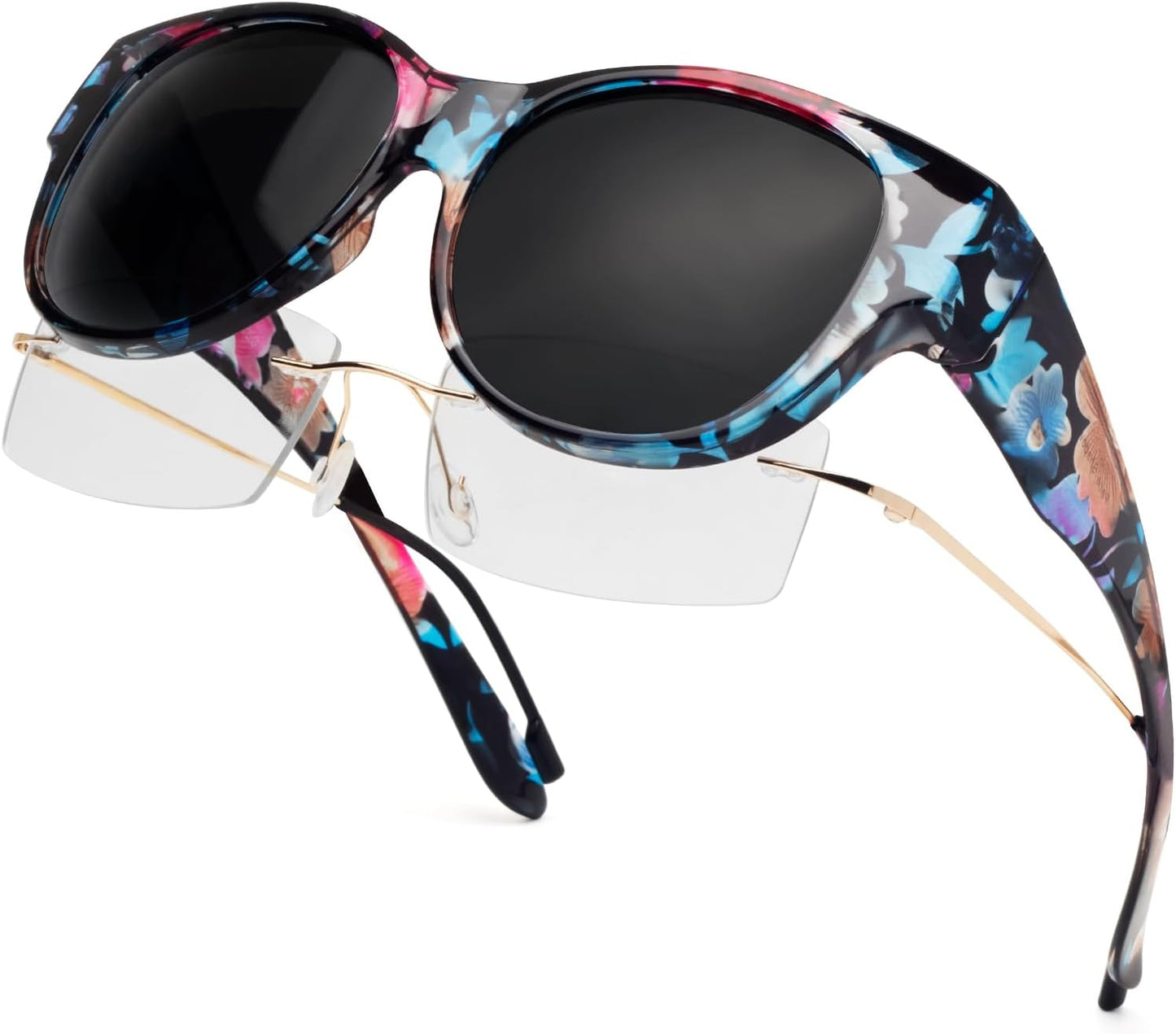 Polarized Sunglasses Fit over Glasses for Women Oversized Sunglasses to Go over Glasses UV Protection Lightweight