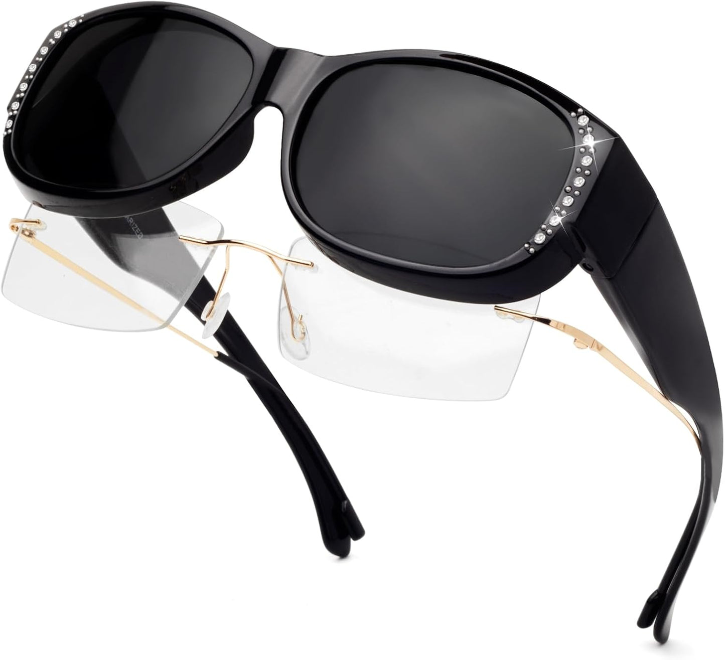 Polarized Sunglasses Fit over Glasses for Women Oversized Sunglasses to Go over Glasses UV Protection Lightweight