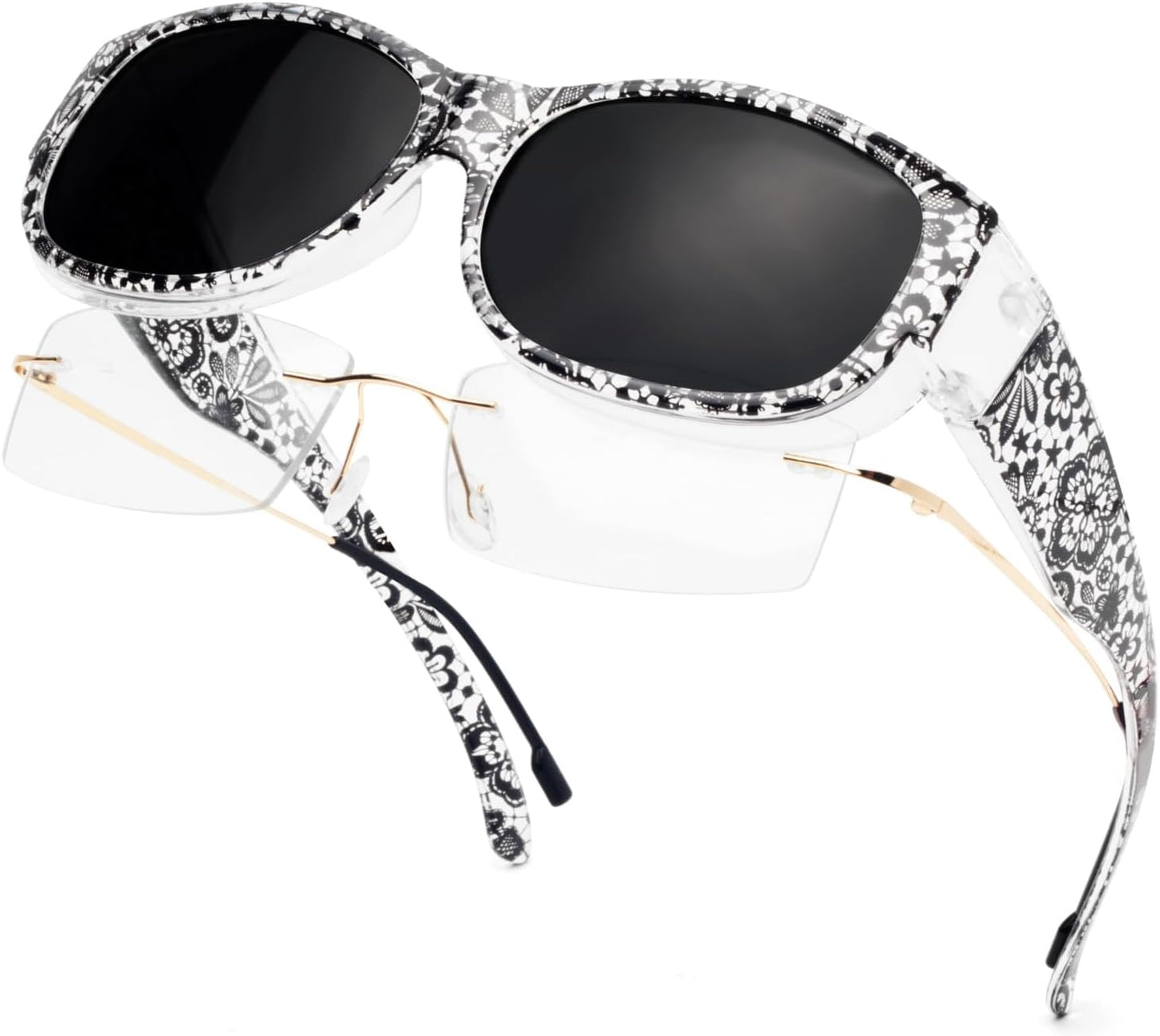 Polarized Sunglasses Fit over Glasses for Women Oversized Sunglasses to Go over Glasses UV Protection Lightweight