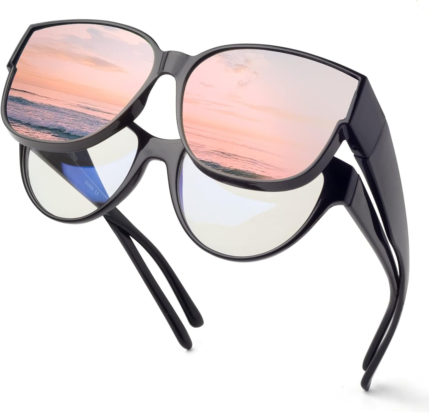 Polarized Sunglasses Fit over Glasses for Women Oversized Sunglasses to Go over Glasses UV Protection Lightweight