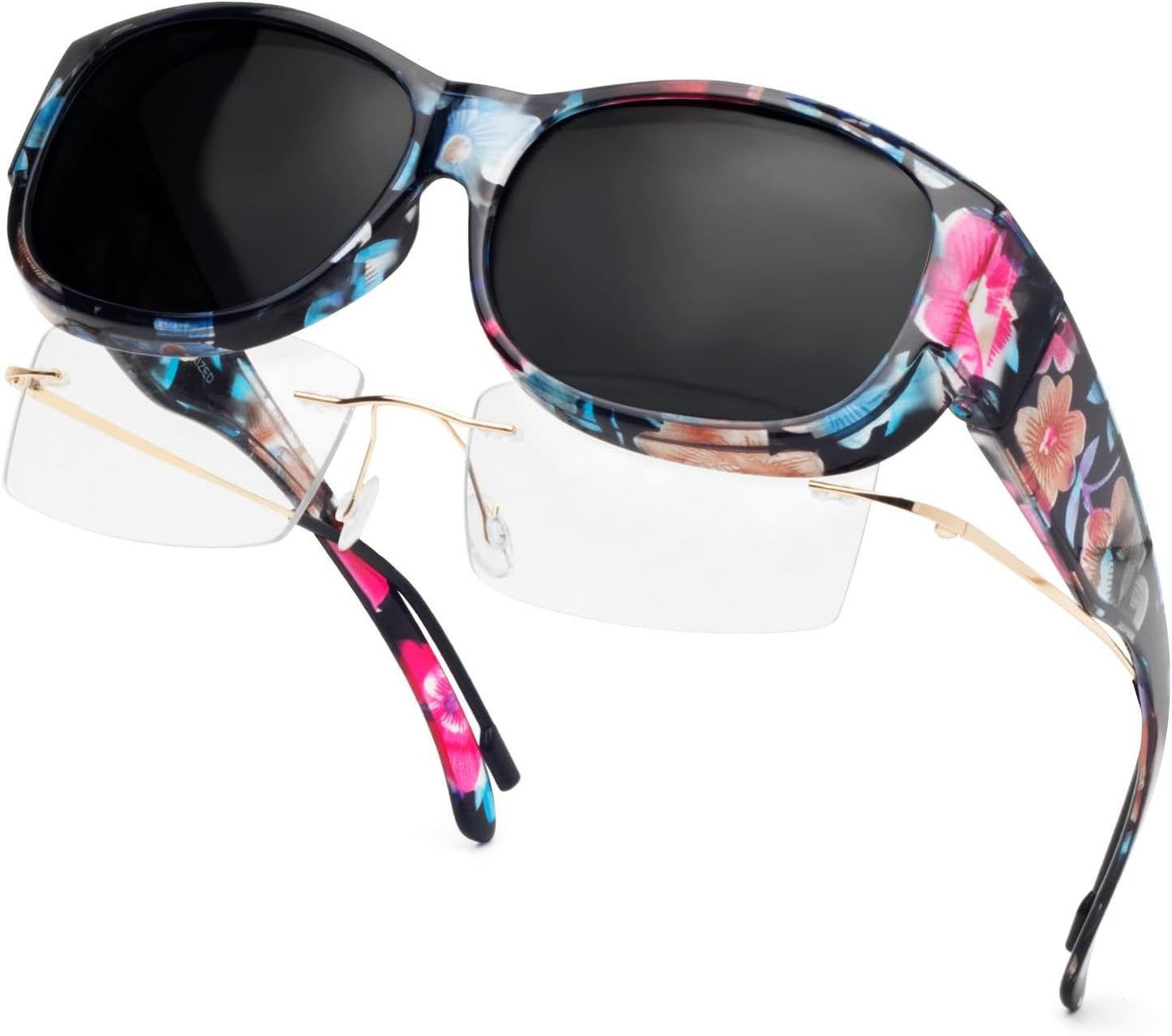Polarized Sunglasses Fit over Glasses for Women Oversized Sunglasses to Go over Glasses UV Protection Lightweight