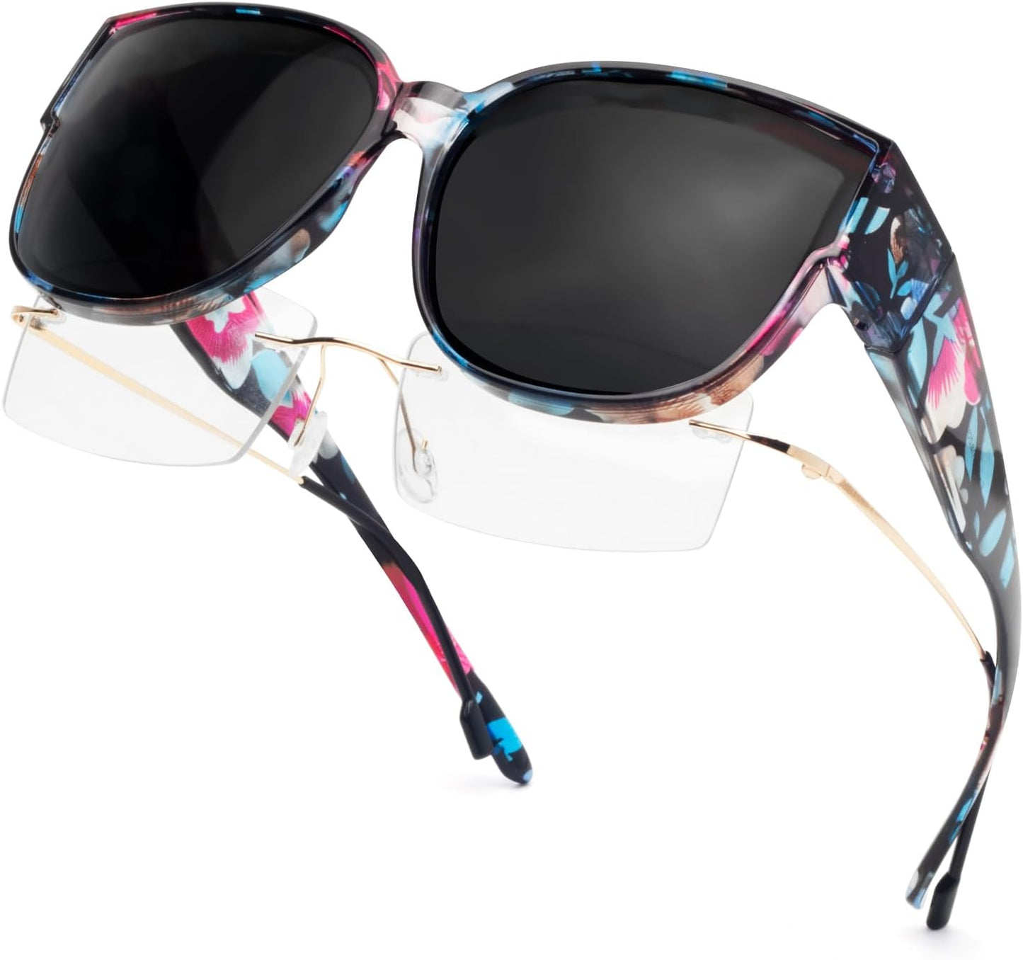 Polarized Sunglasses Fit over Glasses for Women Oversized Sunglasses to Go over Glasses UV Protection Lightweight