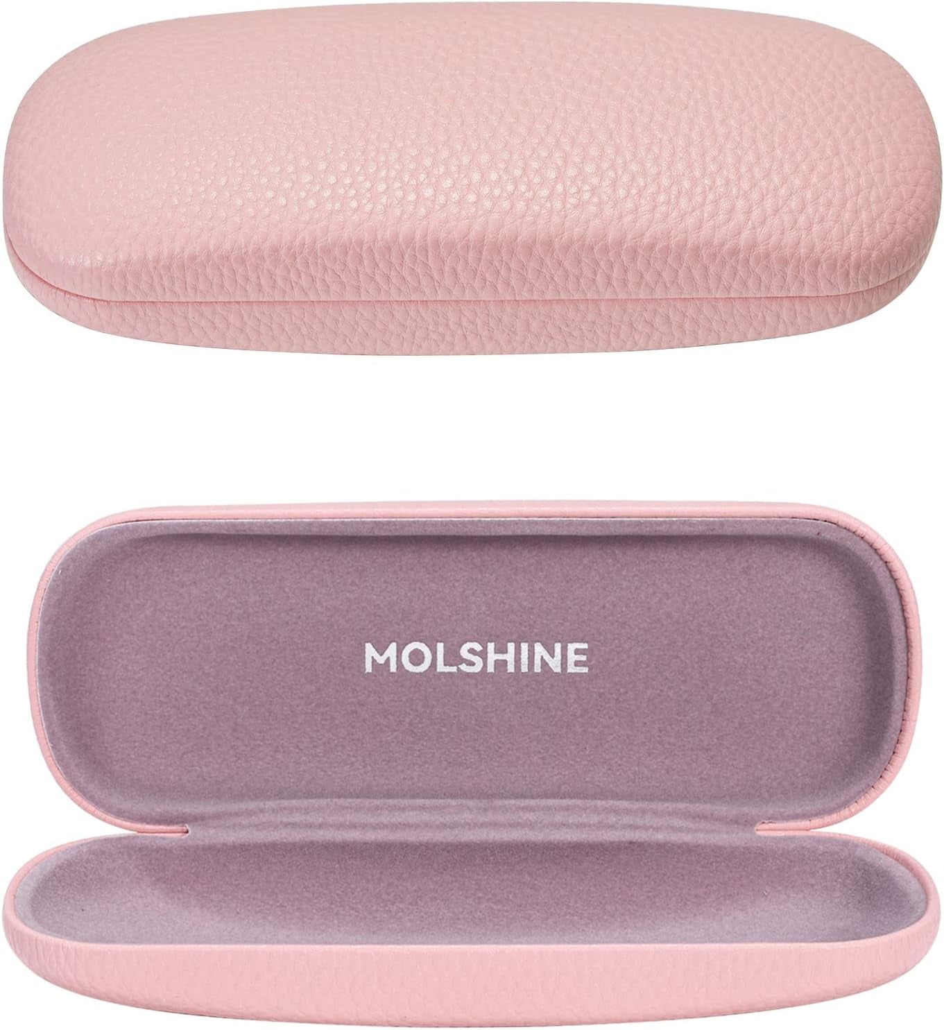 Hard Shell PU Leather Glasses Case,Travel Portable Eyeglasses Case for Men Women Girl Travel Study Work