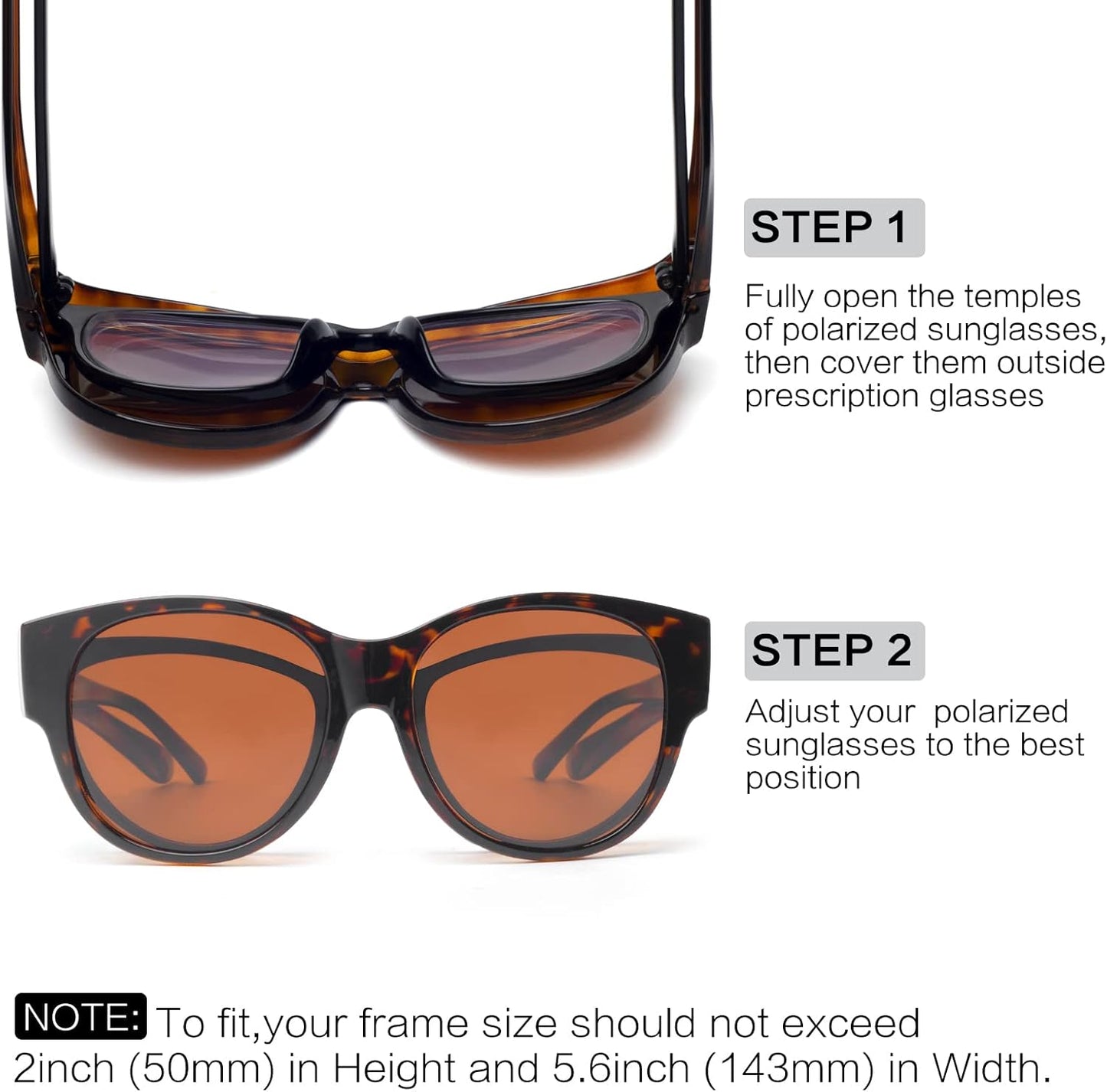 Polarized Sunglasses Fit over Glasses for Women Oversized Sunglasses to Go over Glasses UV Protection Lightweight