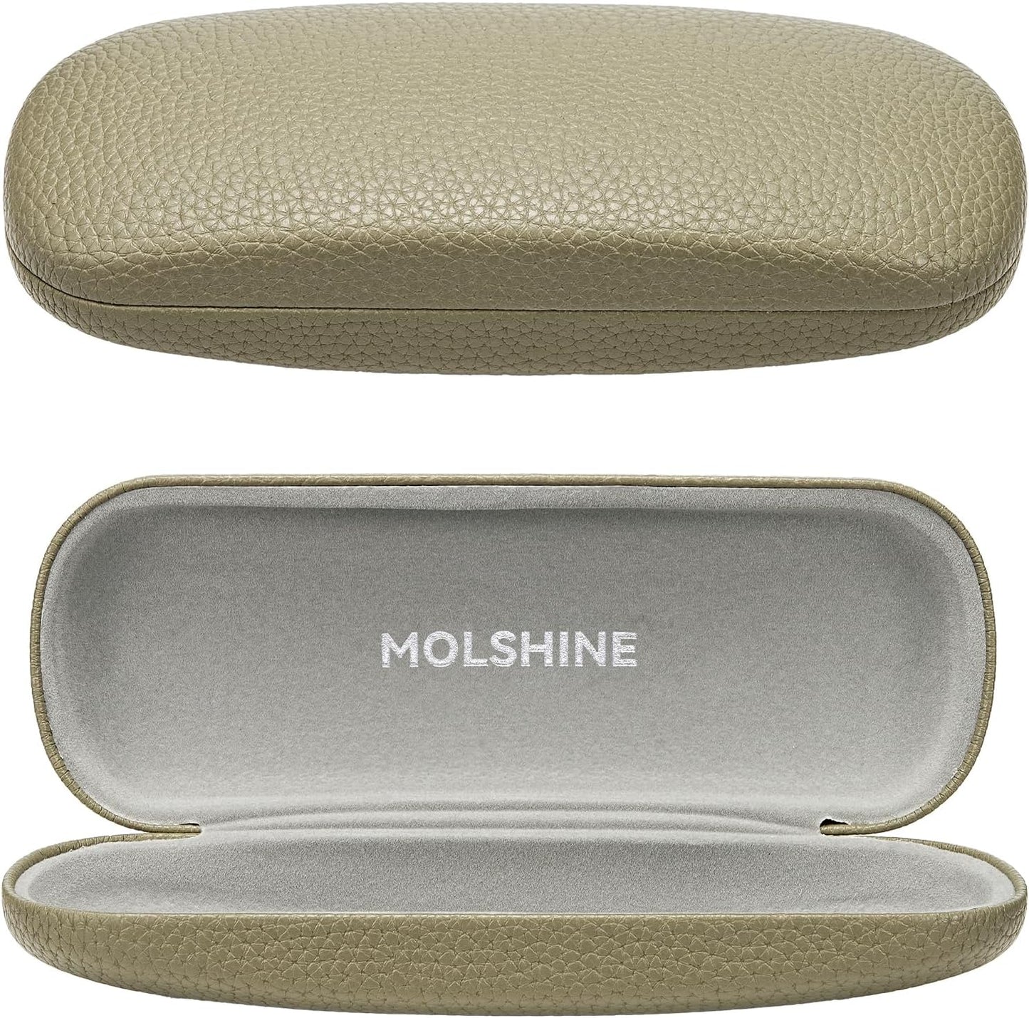 Hard Shell PU Leather Glasses Case,Travel Portable Eyeglasses Case for Men Women Girl Travel Study Work